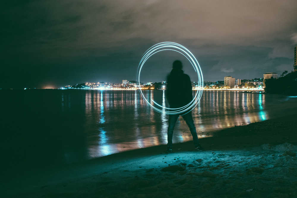 night light painting photography