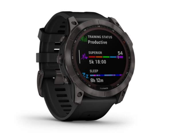 Garmin Fenix 7X Sapphire Solar GPS Smartwatch with Black Band (Carbon Gray), gift for hikers, backpackers, travelers