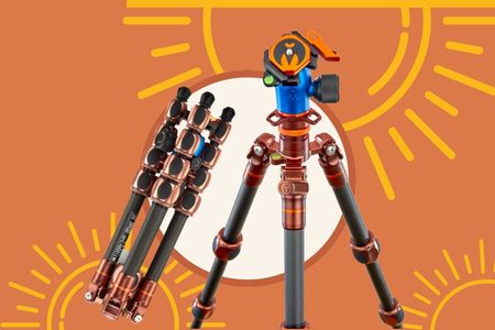 3-Legged Thing LEO 2.0 Carbon Fiber Tripod System Kit with Airhed Pro Lever (Bronze and Blue)