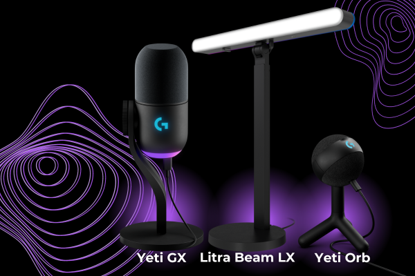 The Logitech G YETI GX microphone cancels out background noise